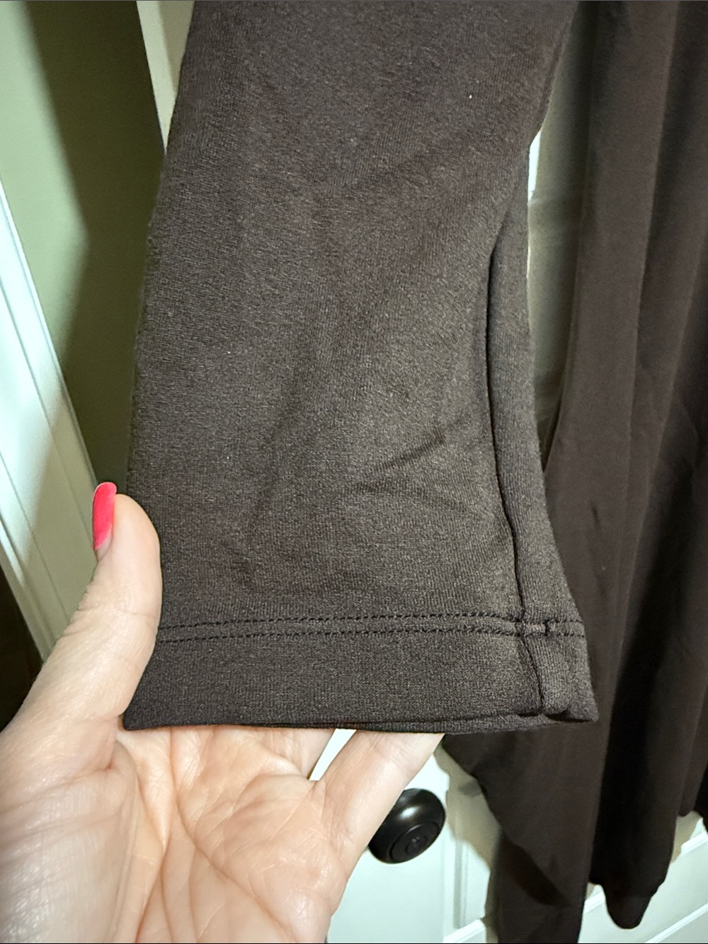 bryn Walker Long Sleeve Asymmetric Chocolate Brown Dress - Picture 4 of 9